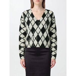 Blumarine Women Blumarine Wool And Cashmere Argyle V-Neck Jumper With Sequins